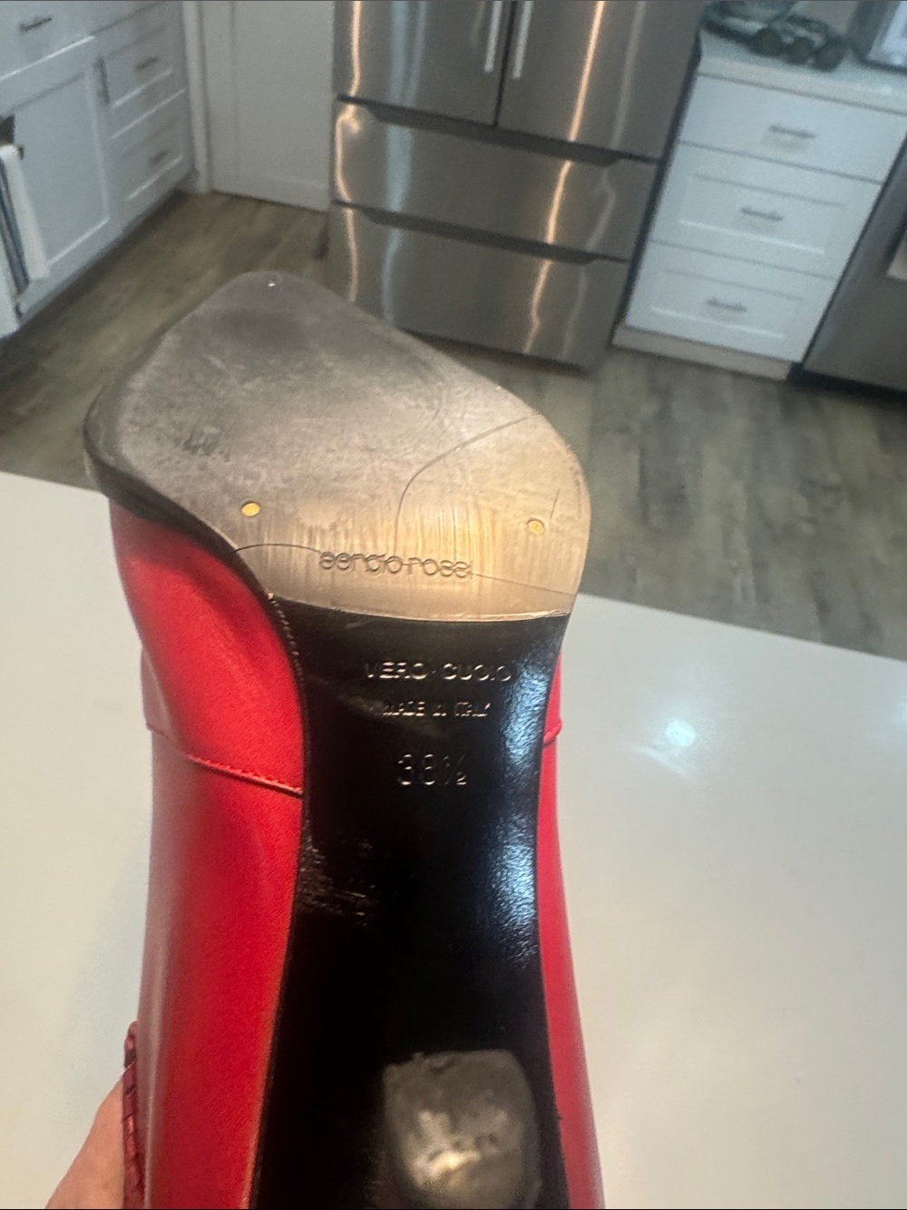 Sergio Rossi Red Leather Pointed-Toe boots - Picture 3 of 13